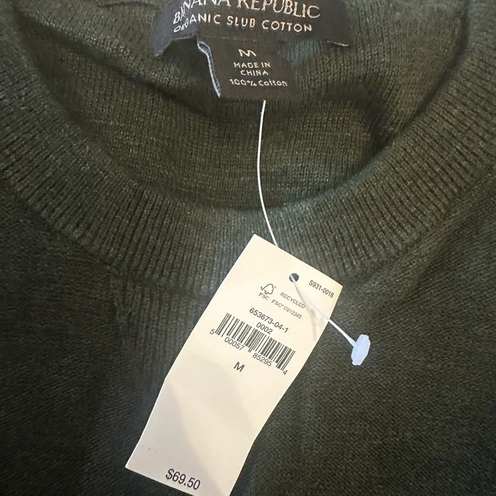NWT Banana Republic Dark Green Crewneck Sweater size Medium